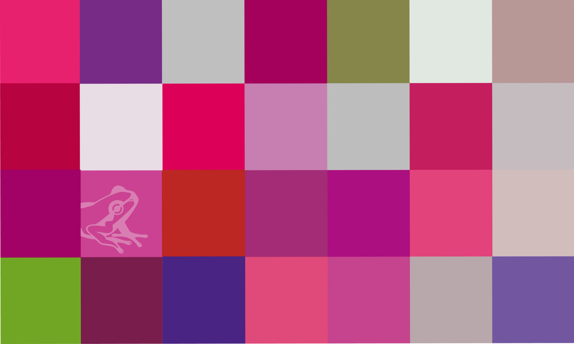 Bunte Quadrate mit Benner-Frosch